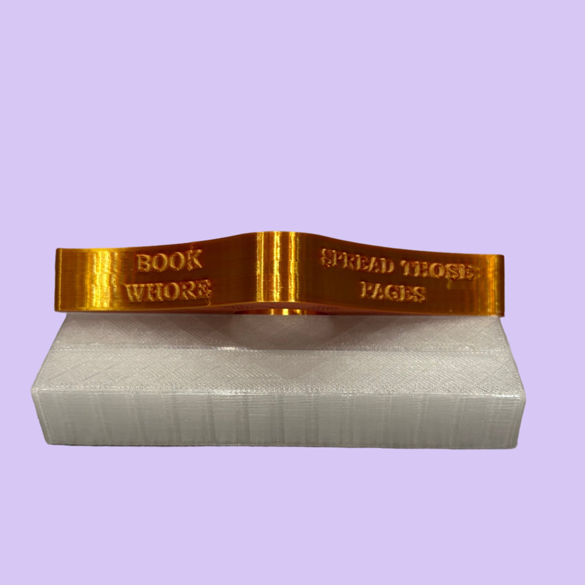 Living Aid - Book Whore Book Holder - RedGold Silk - Top View