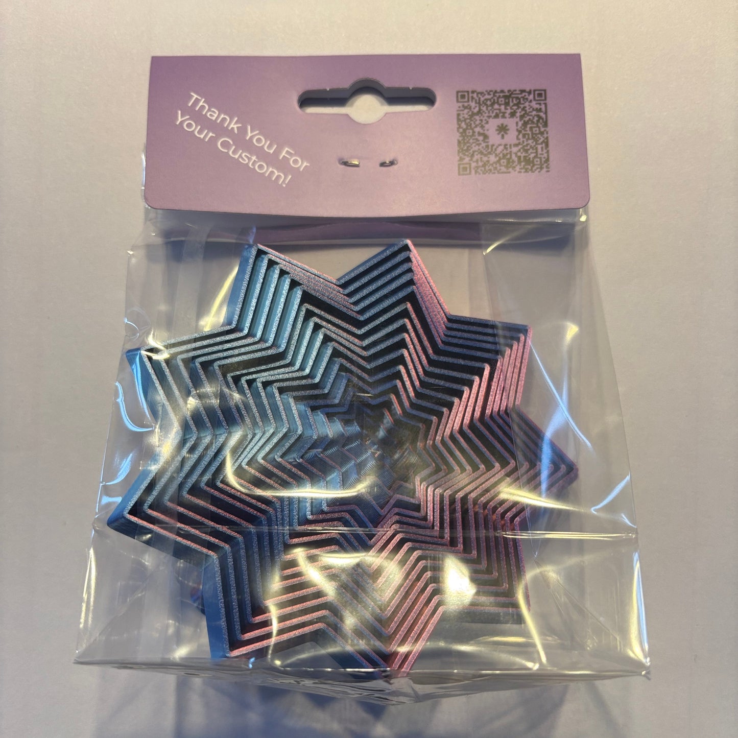 Living Aid - Sensory Star Super Fidget 100mm - Blue Red - Packaged Rear View