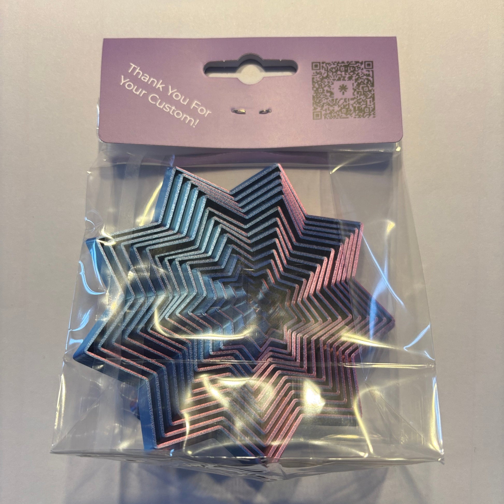 Living Aid - Sensory Star Super Fidget 100mm - Blue Red - Packaged Rear View