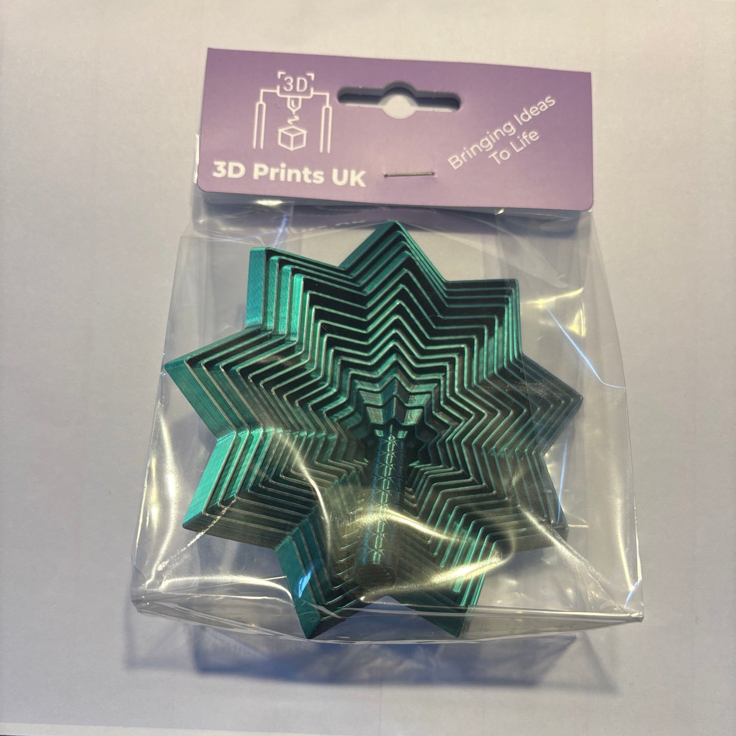 Living Aid - Sensory Star Super Fidget 100mm - Green Black - Packaged Front View