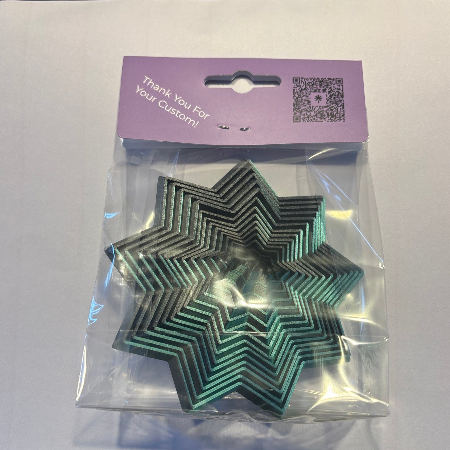 Living Aid - Sensory Star Super Fidget 100mm - Green Black - Packaged Rear View