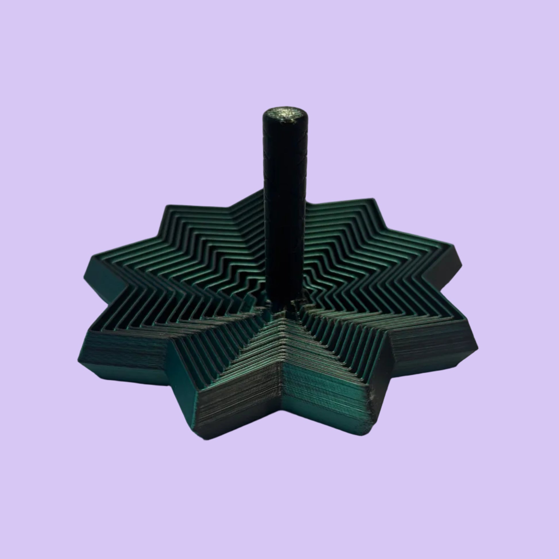 Living Aid - Sensory Star Super Fidget 100mm - Green Black - Side View