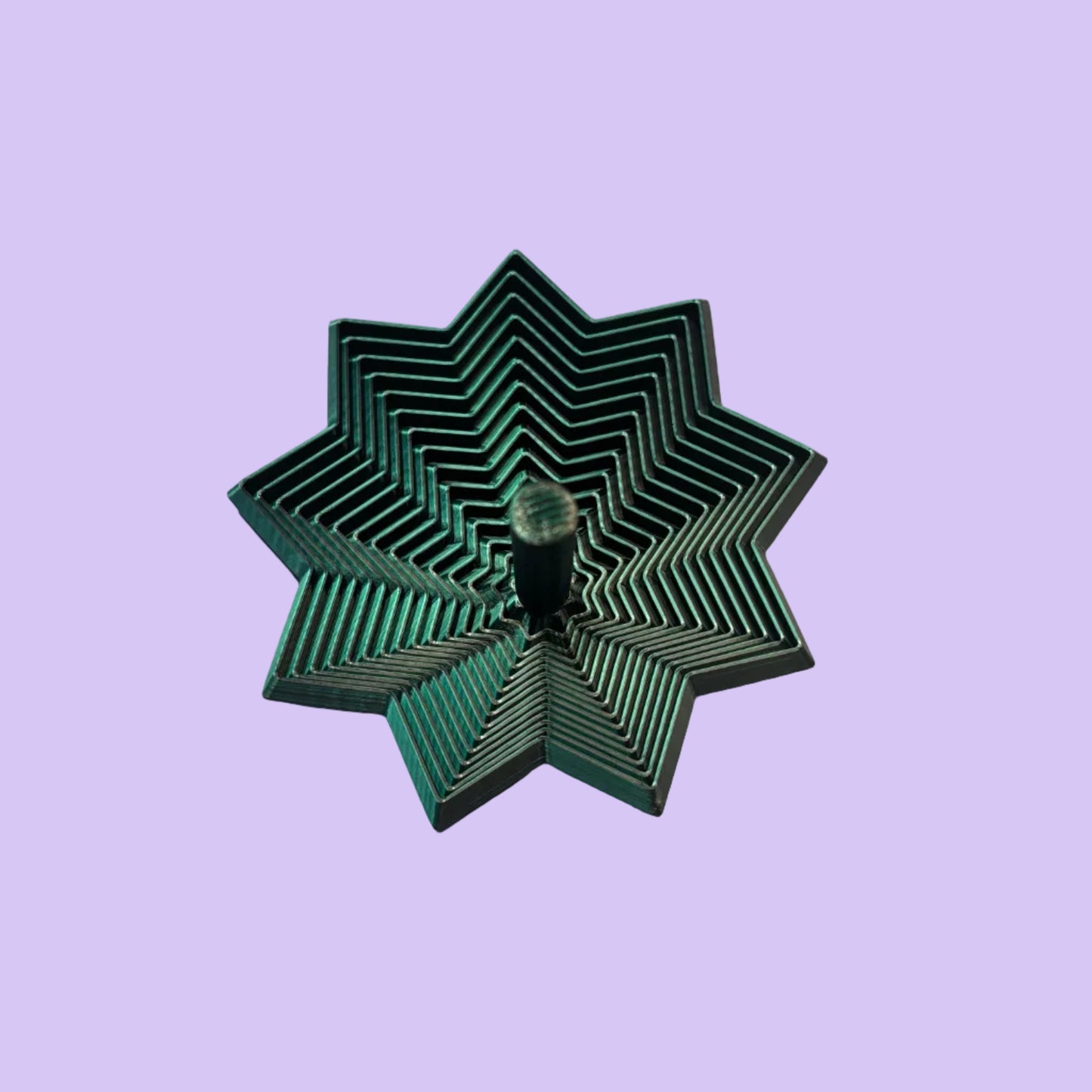 Living Aid - Sensory Star Super Fidget 100mm - Green Black - Top View