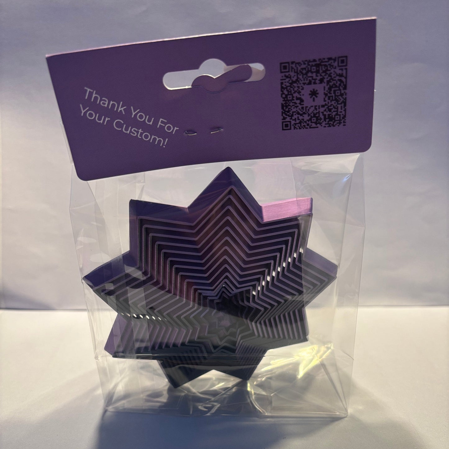 Living Aid - Sensory Star Super Fidget 100mm - Purple Black - Packaged Rear View