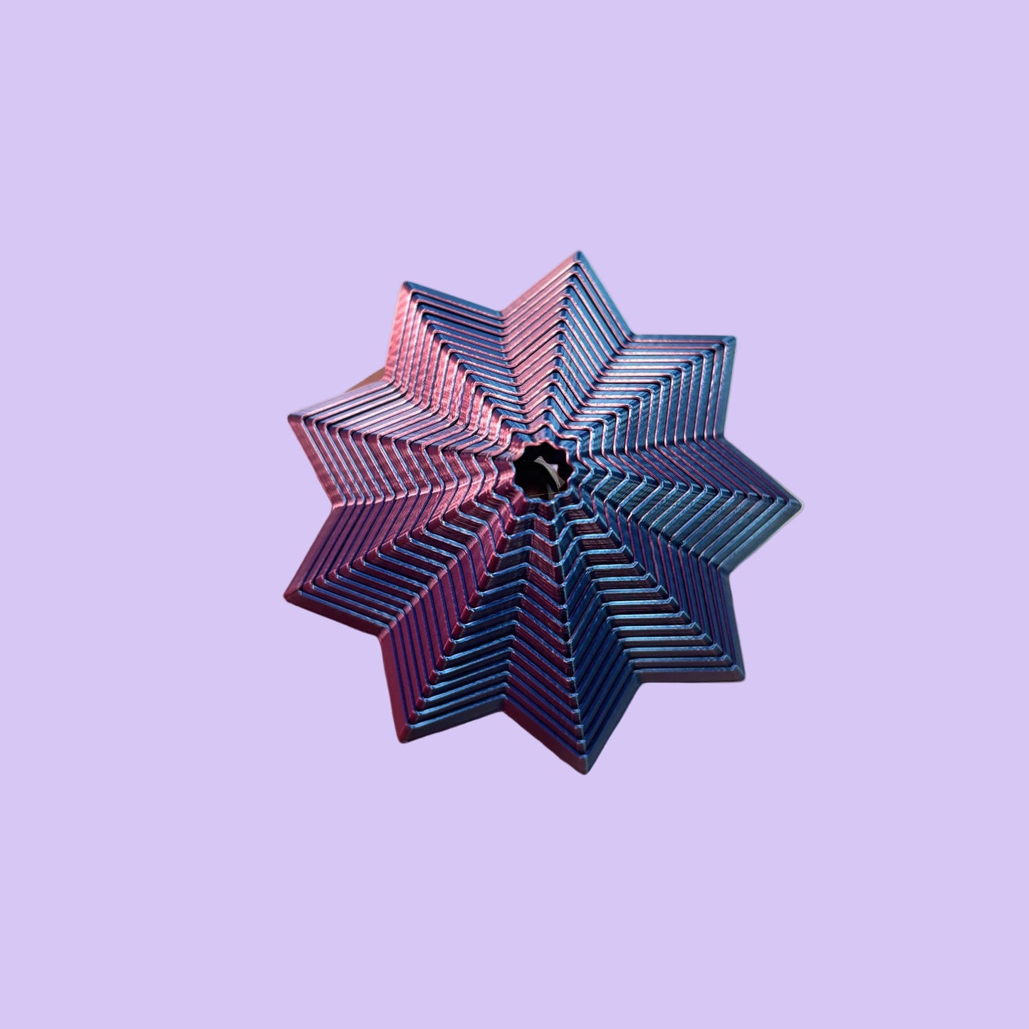 Living Aid - Sensory Star Super Fidget Flat 100mm - Red Blue - Top View Extended Up