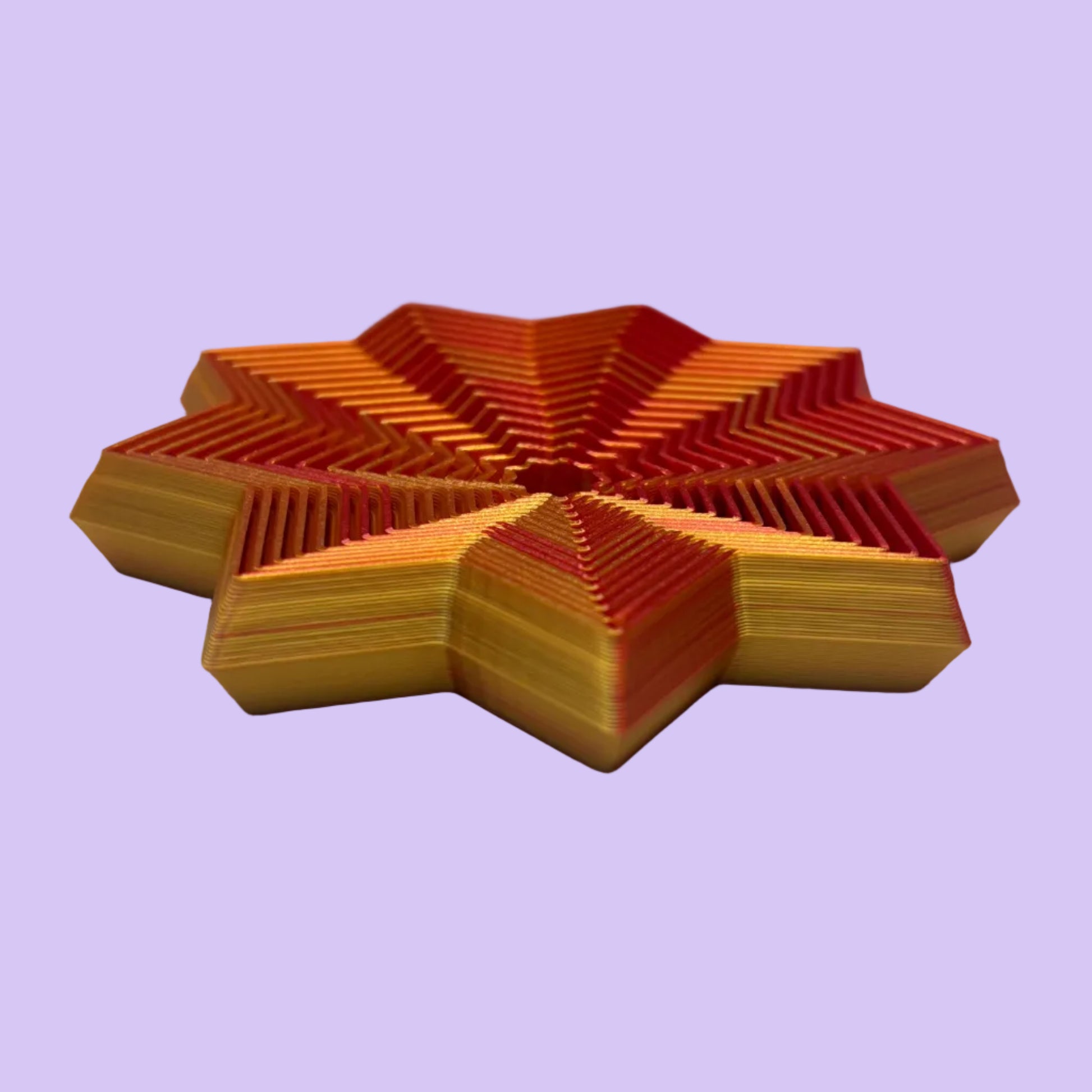 Living Aid - Sensory Star Super Fidget Flat 100mm - Red Gold - Side View