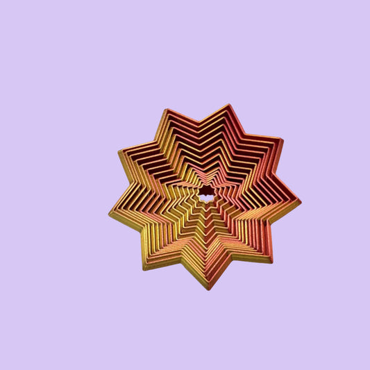 Living Aid - Sensory Star Super Fidget Flat 100mm - Red Gold - Top View Above