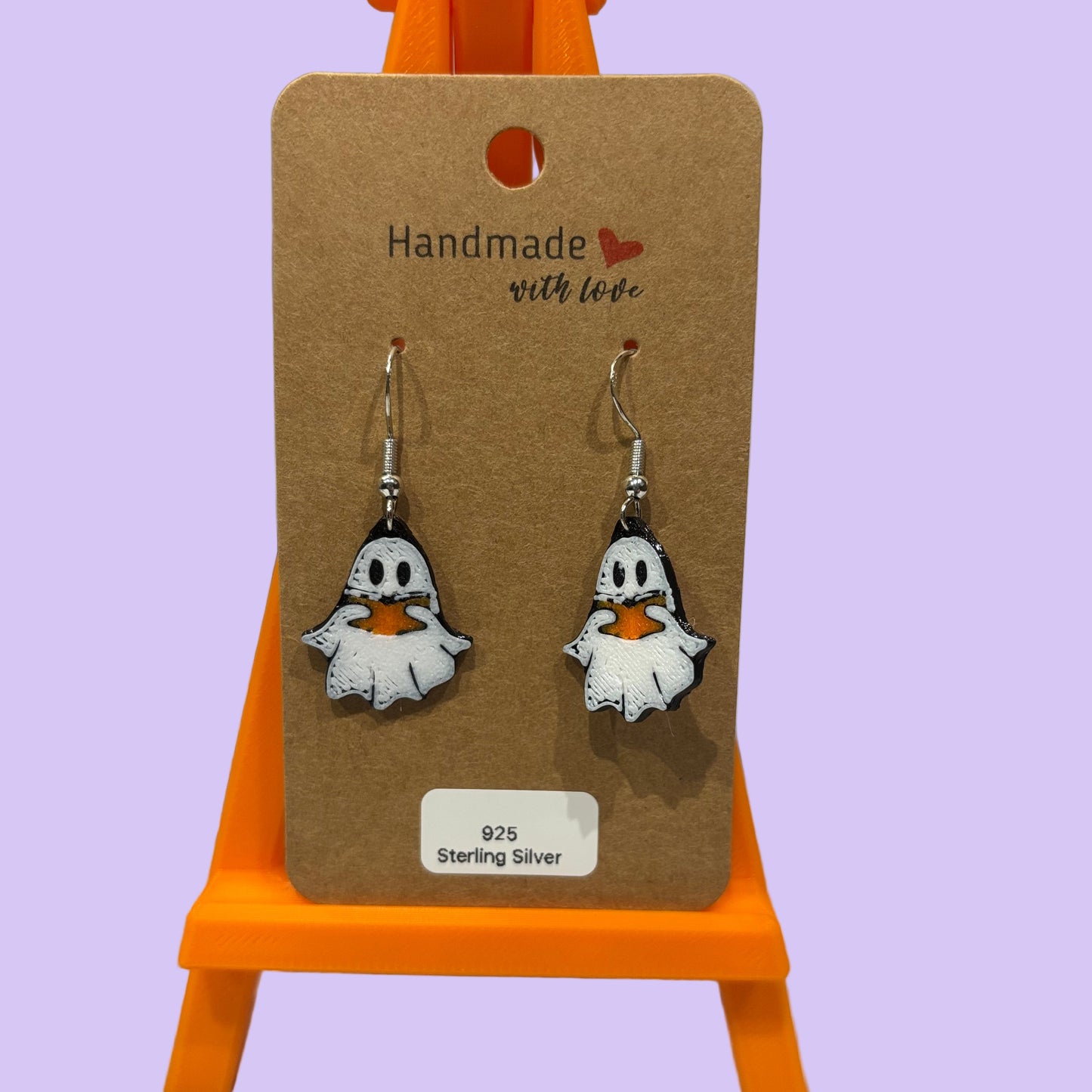 Middle Book Ghost Hook Earrings - Front View