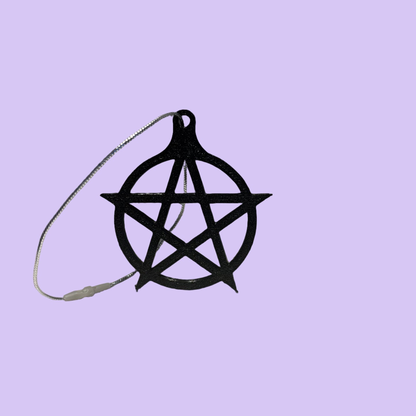 Pentacle Hanging Decoration - Black Silver - Rear View