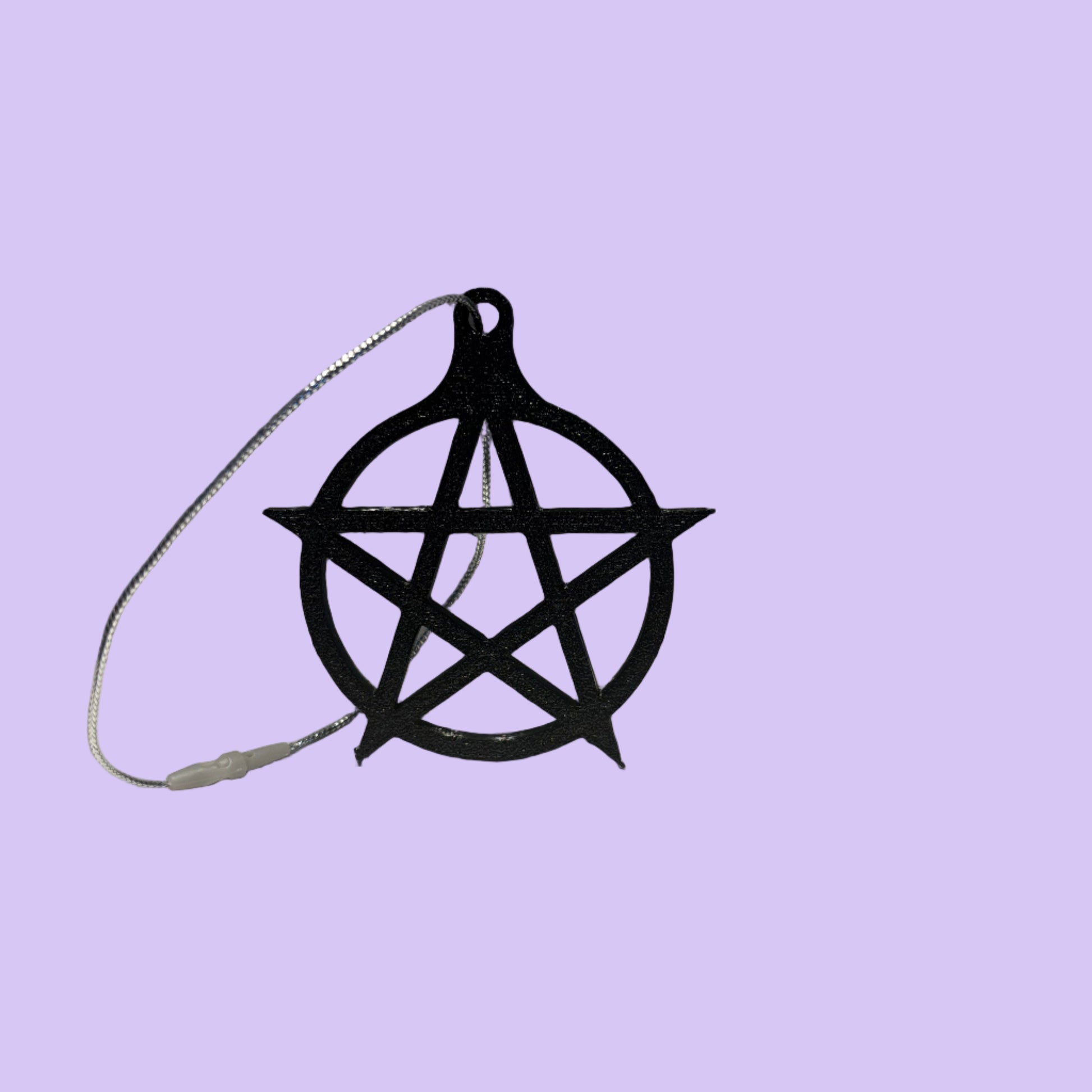 Pentacle Hanging Decoration - Black Silver - Rear View