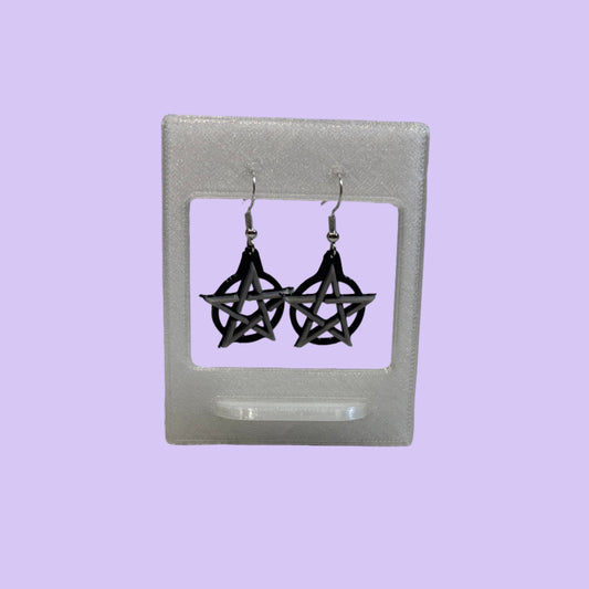 Pentacle Hook Earrings - Front View
