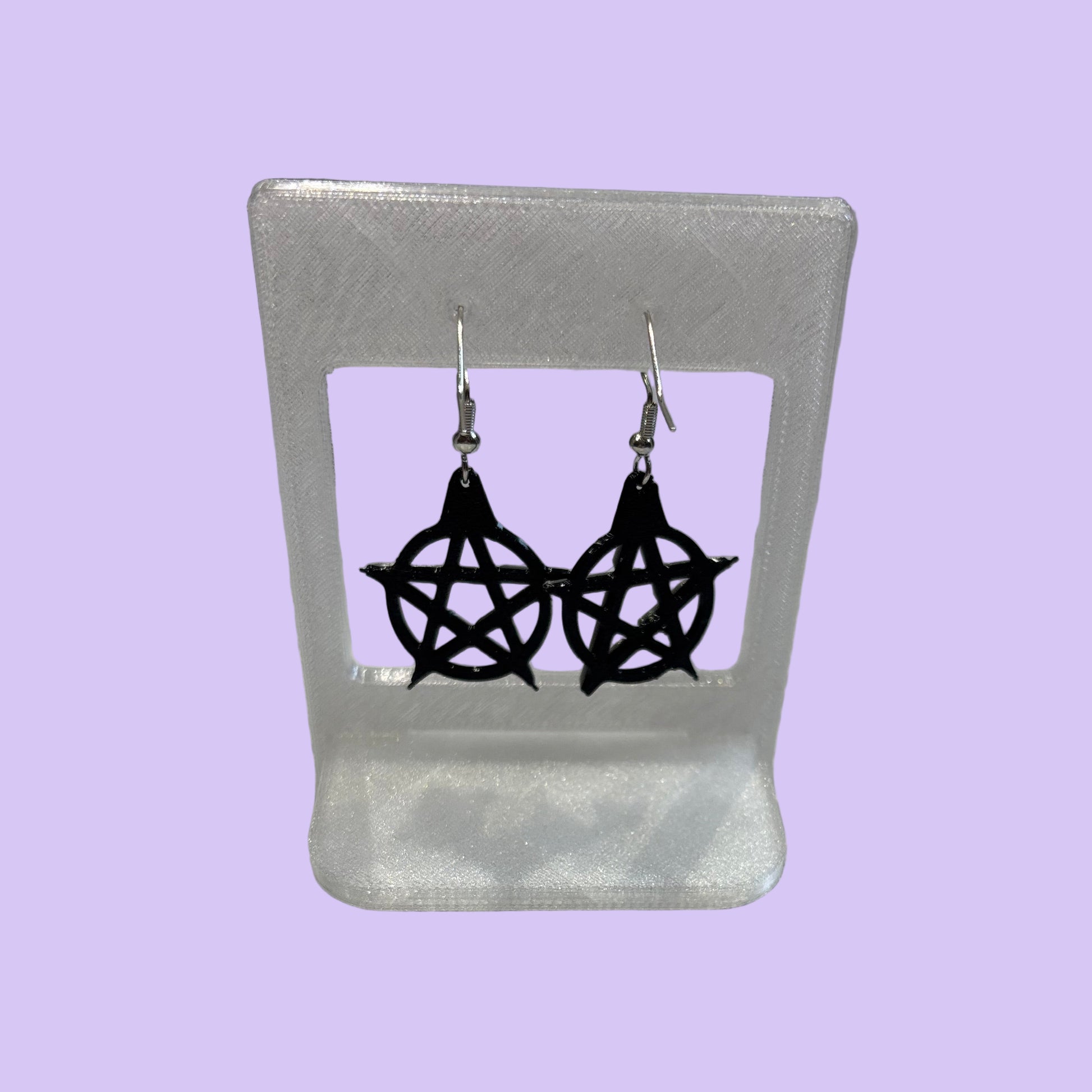 Pentacle Hook Earrings - Rear View