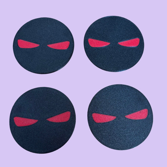 Red Eyes Coaster 4 Pack Top View 