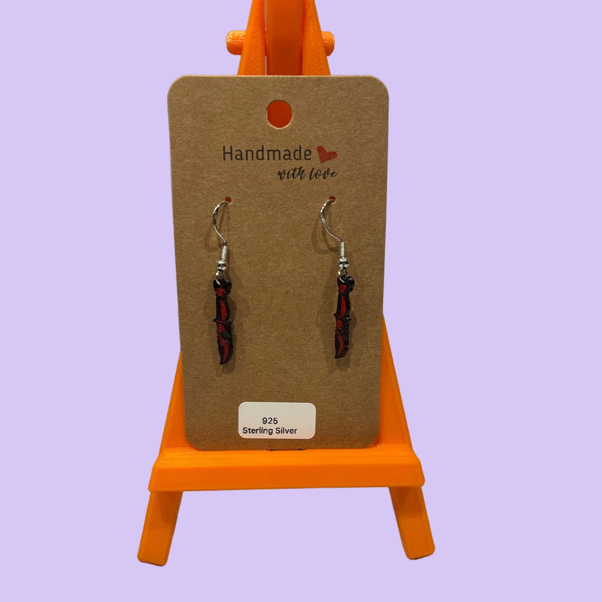 Scream Hook Earrings - Scream Knife BR - Front View