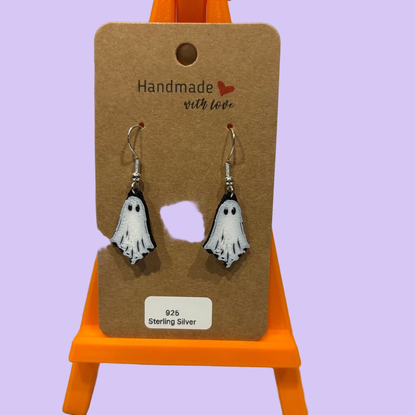 Simple Ghost Hook Earrings - Front View