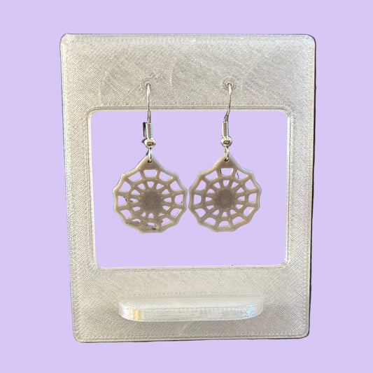Spiderweb Full Hook Earrings - Silver - Front View