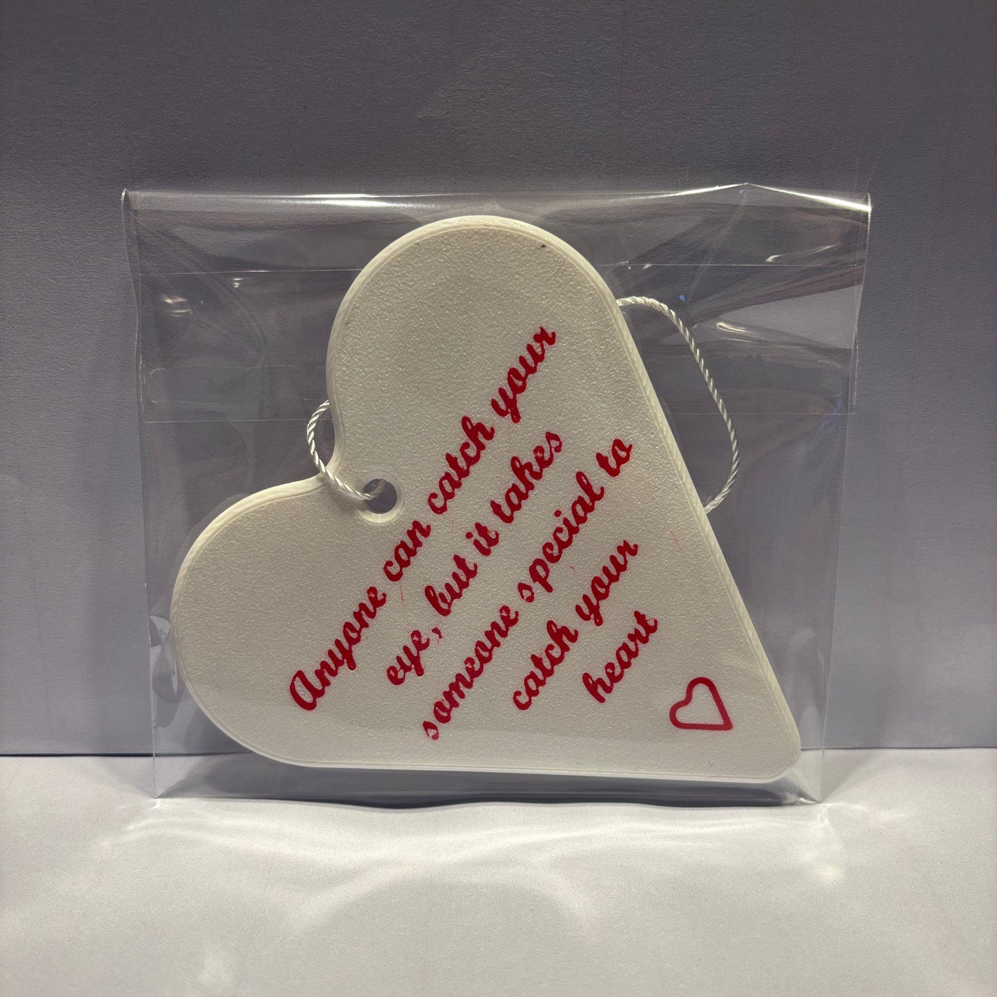 Valentine - Heart Hanging Decoration - Anyone Can Catch Your Heart - Front View Packaged