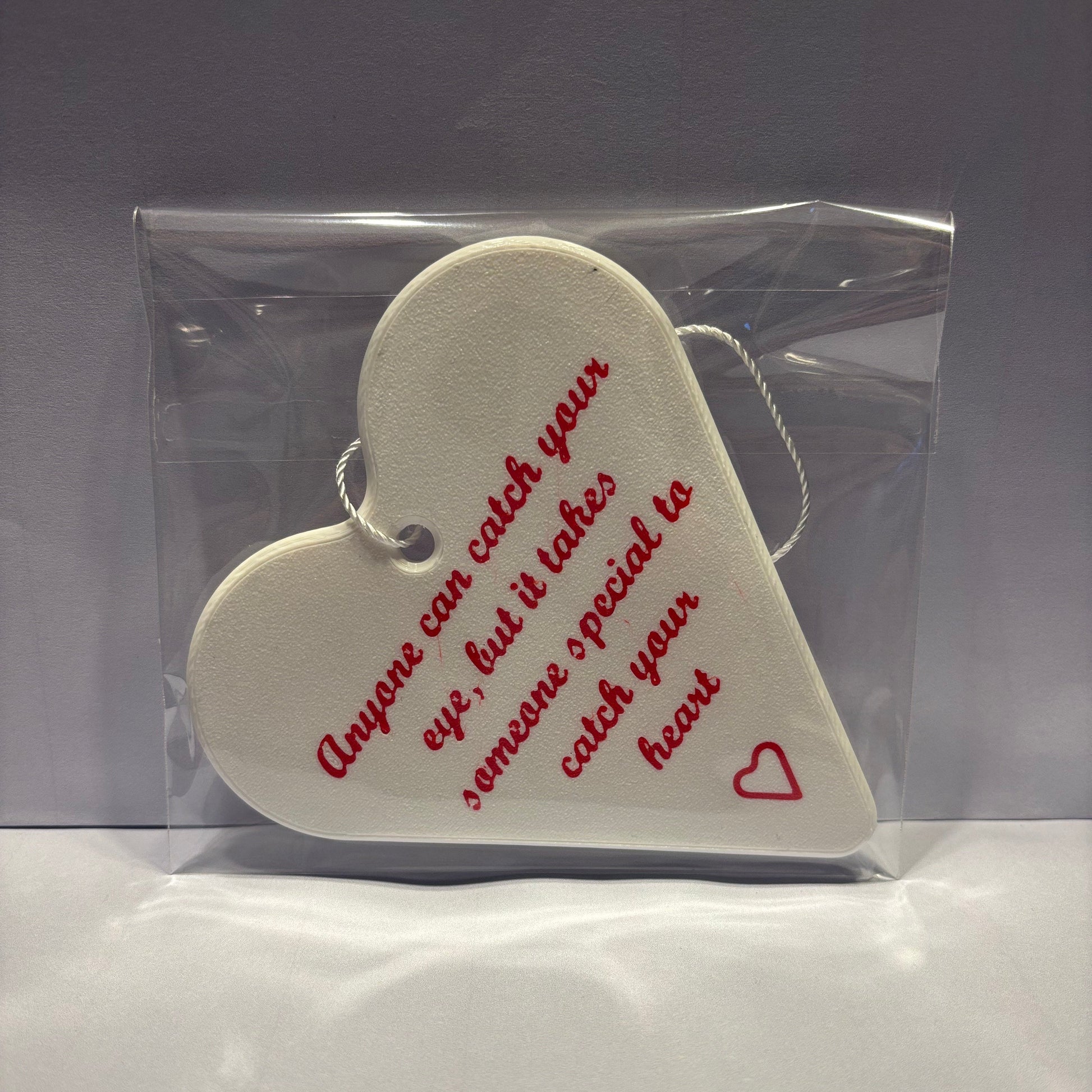Valentine - Heart Hanging Decoration - Anyone Can Catch Your Heart - Front View Packaged