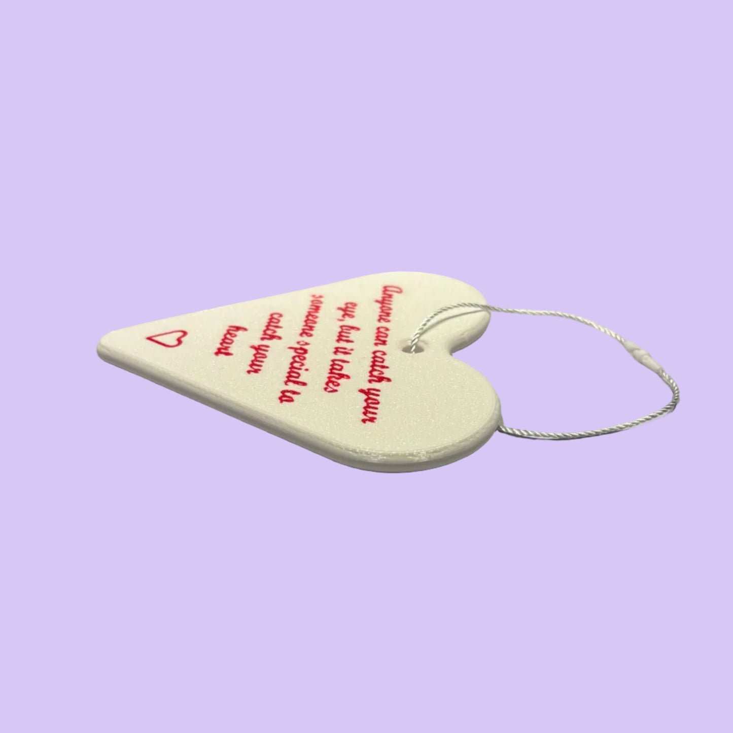 Valentine - Heart Hanging Decoration - Anyone Can Catch Your Heart - Side View