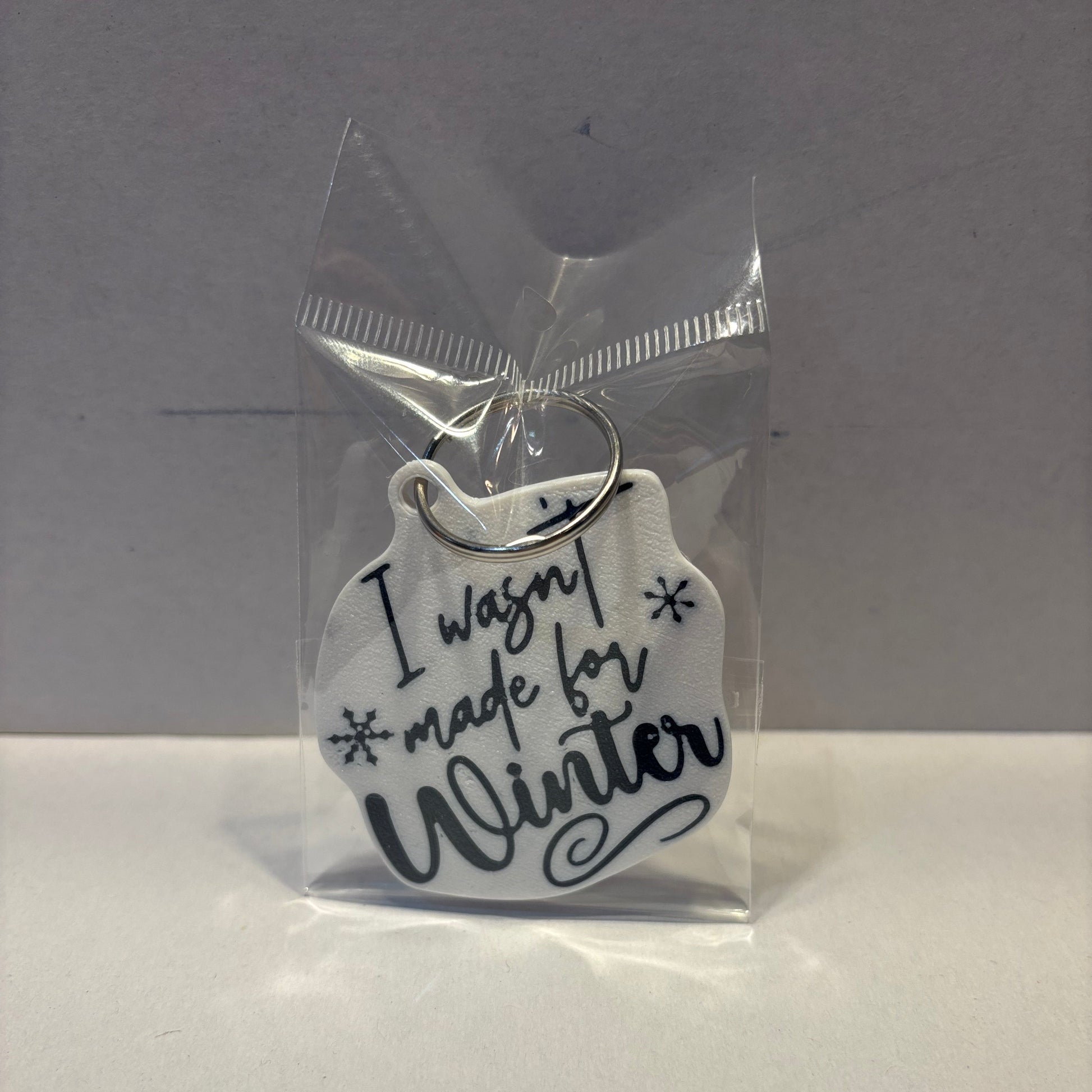 Winter - I wasn't Made For Winter Keyring - Front View Packaged