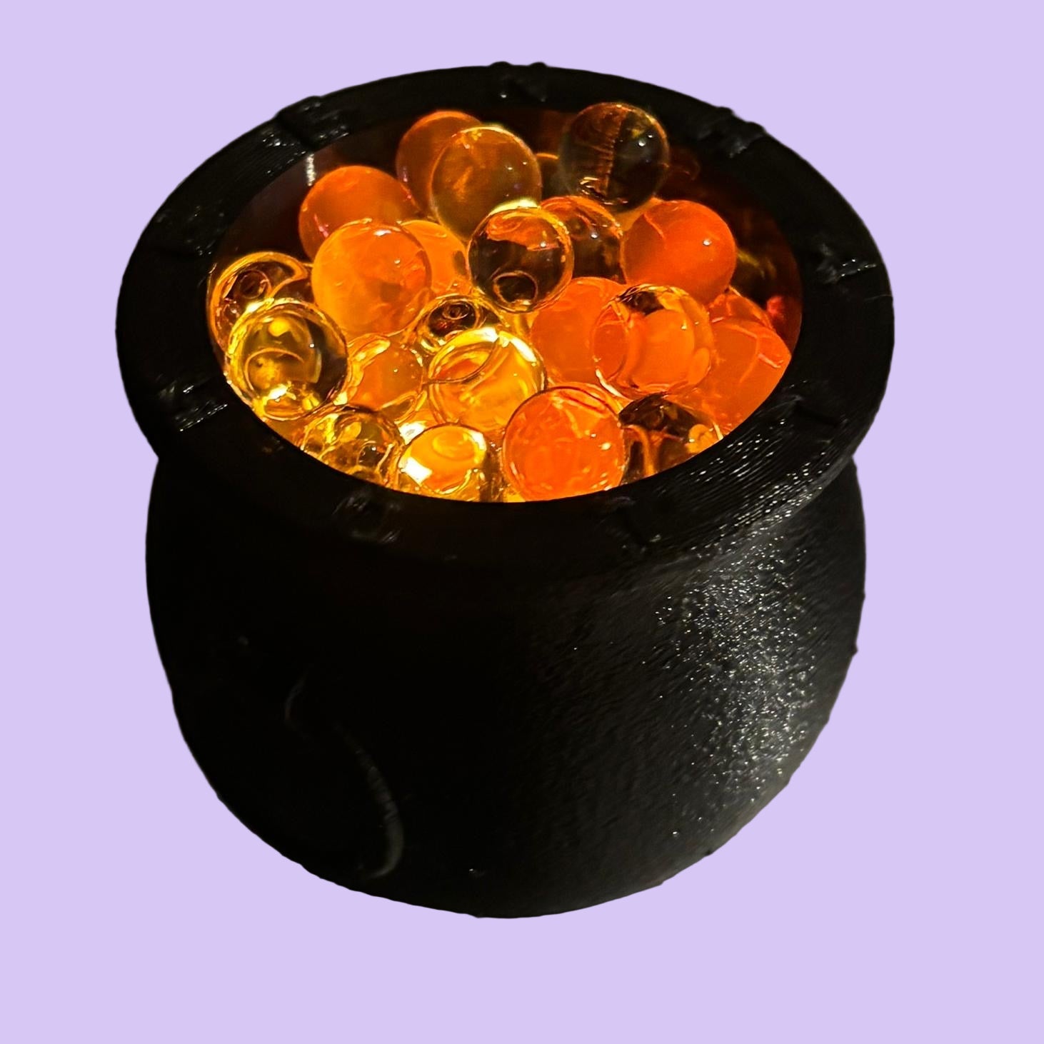 Witch Cauldron Halloween Storage Pot - Orange Glow Orbeez