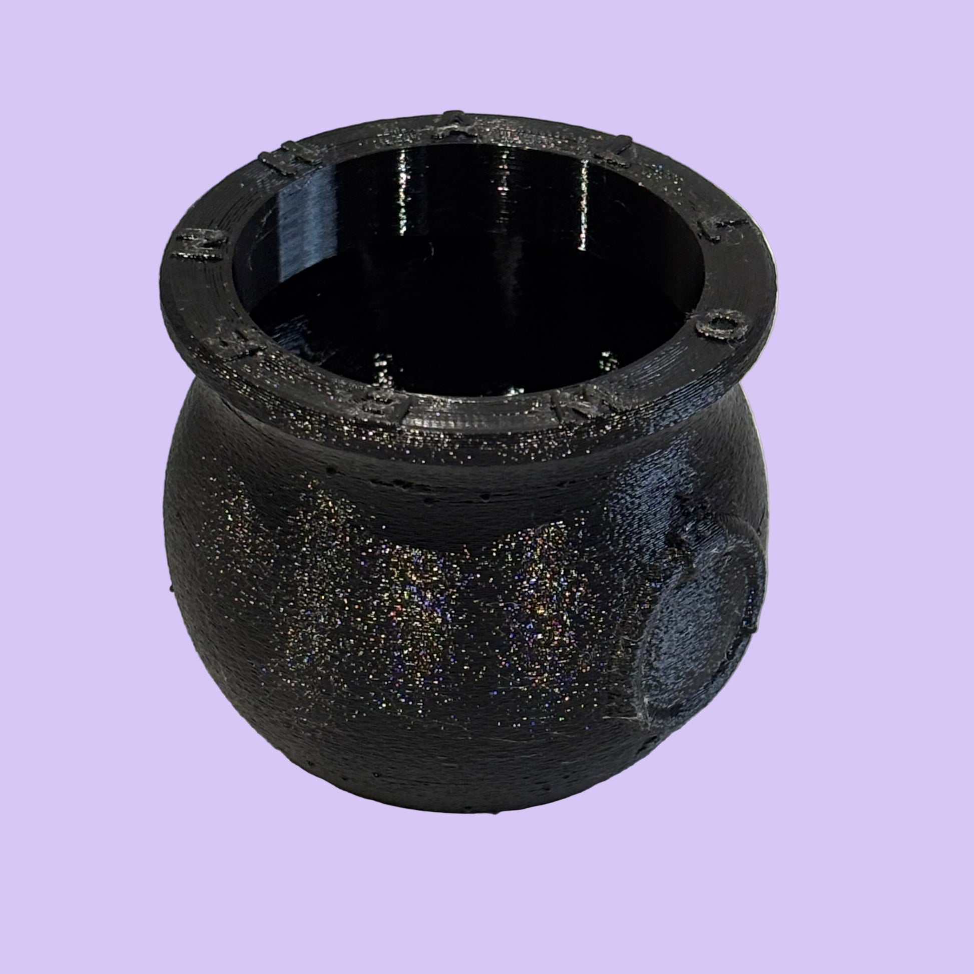 Witch Cauldron Halloween Storage Pot - Side View