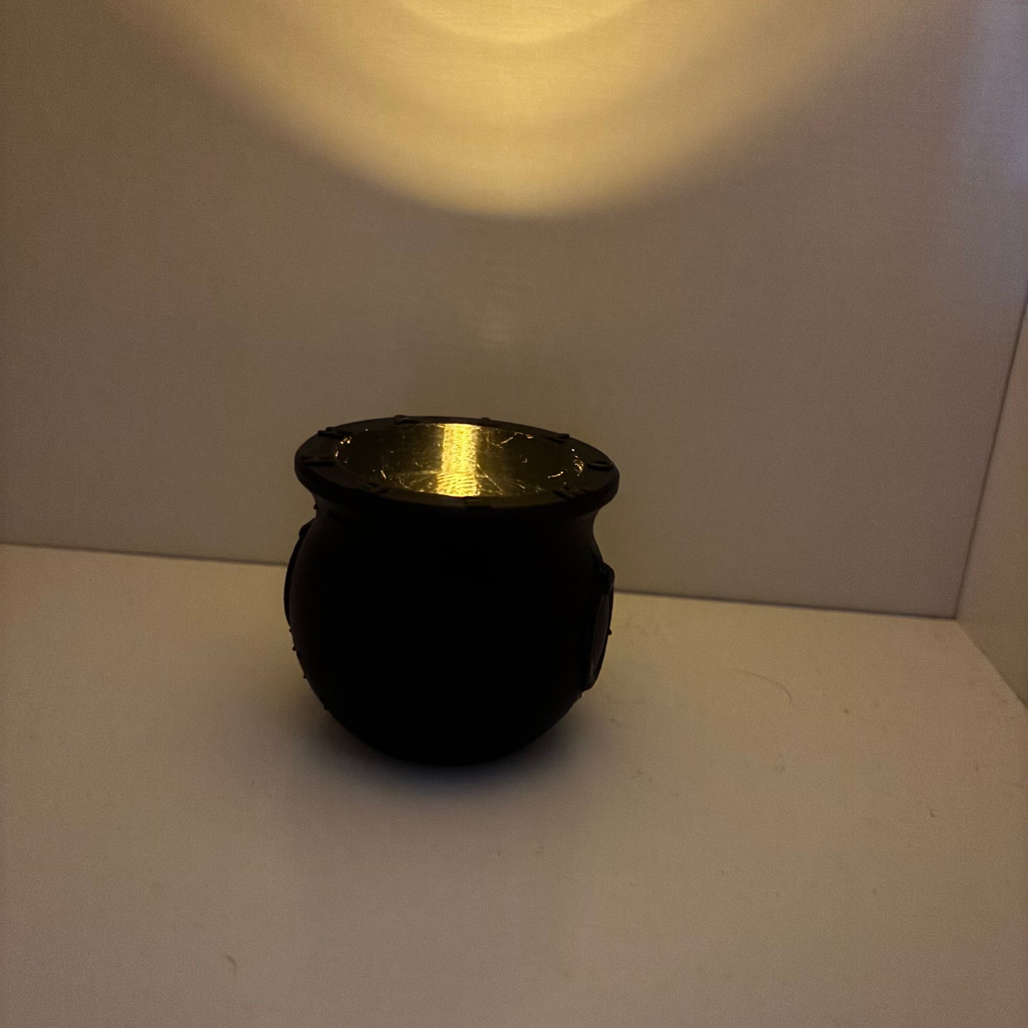 Witch Cauldron Halloween Storage Pot - Tealight Display View