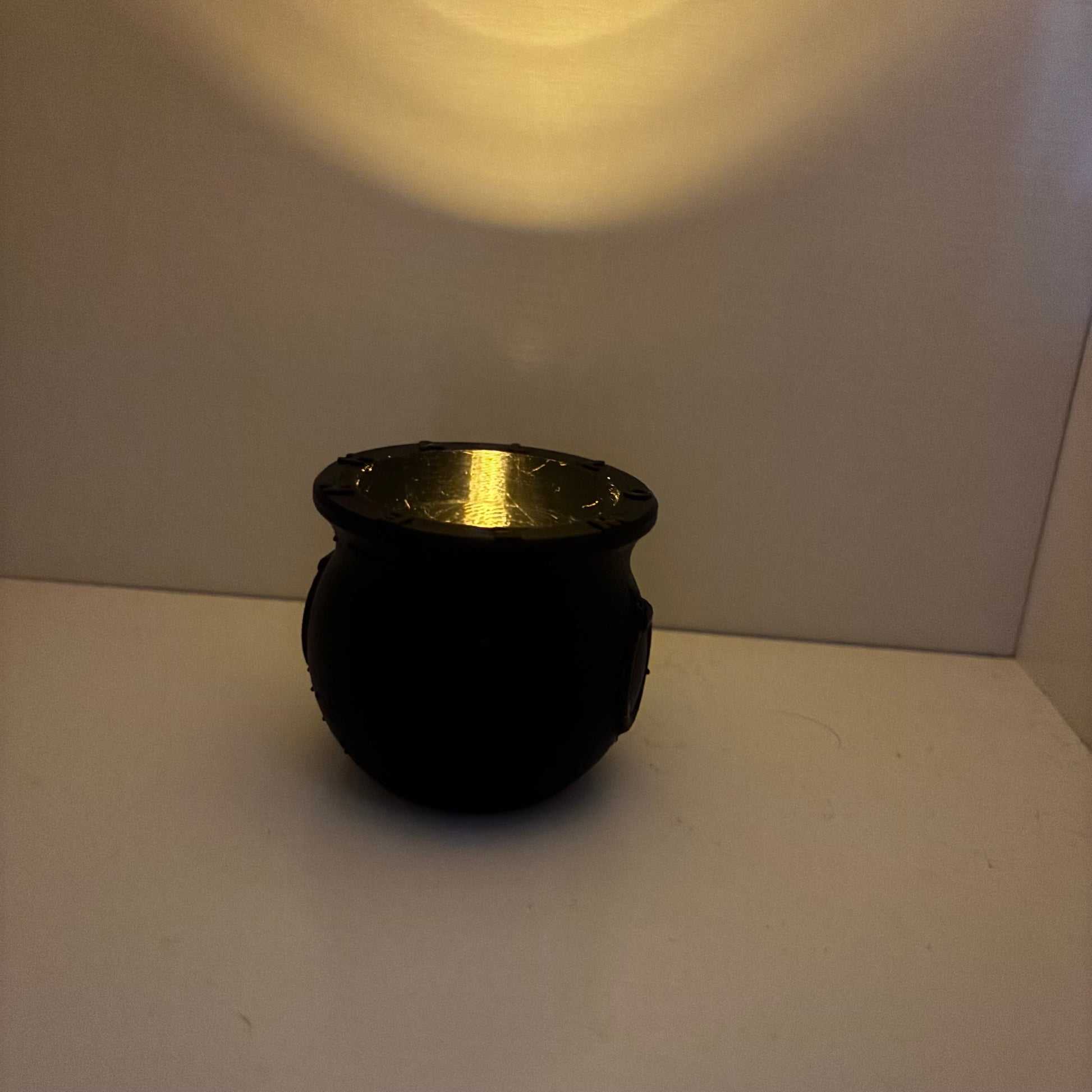 Witch Cauldron Halloween Storage Pot - Tealight Display View