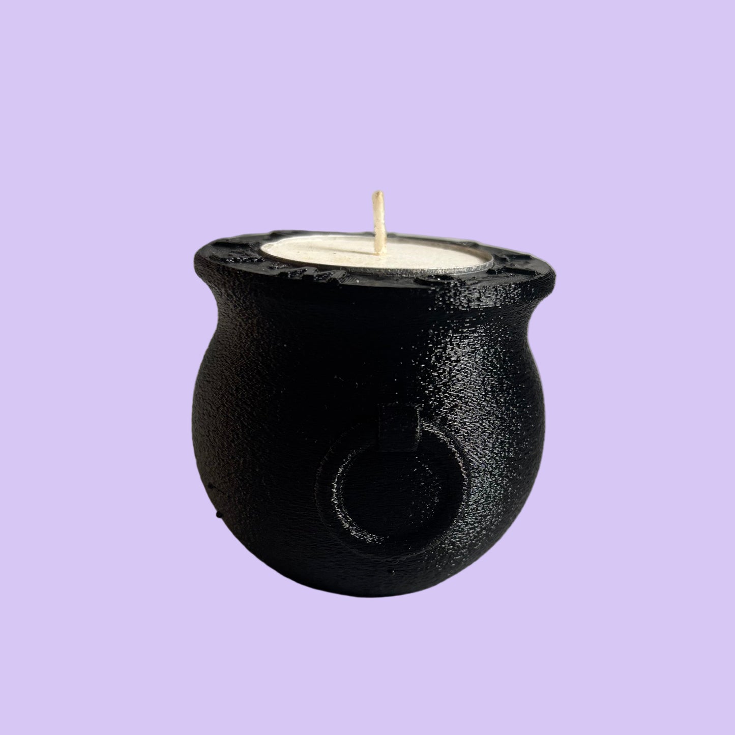 Witch Cauldron Halloween Tealight Holder - Left View
