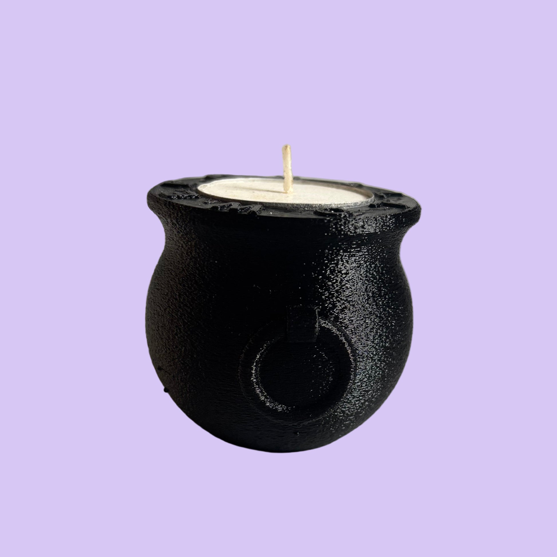 Witch Cauldron Halloween Tealight Holder - Left View