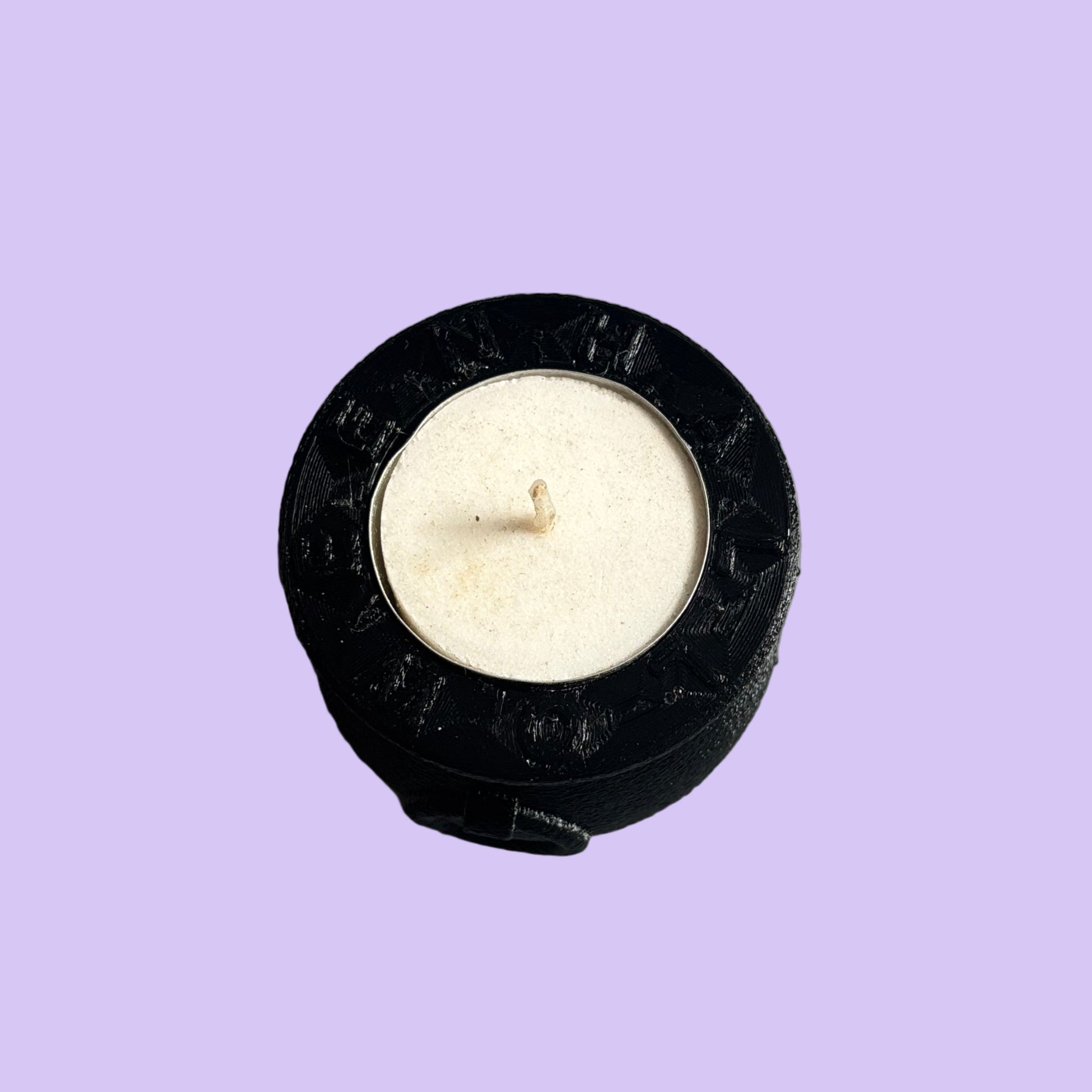 Witch Cauldron Halloween Tealight Holder - Top Slant View