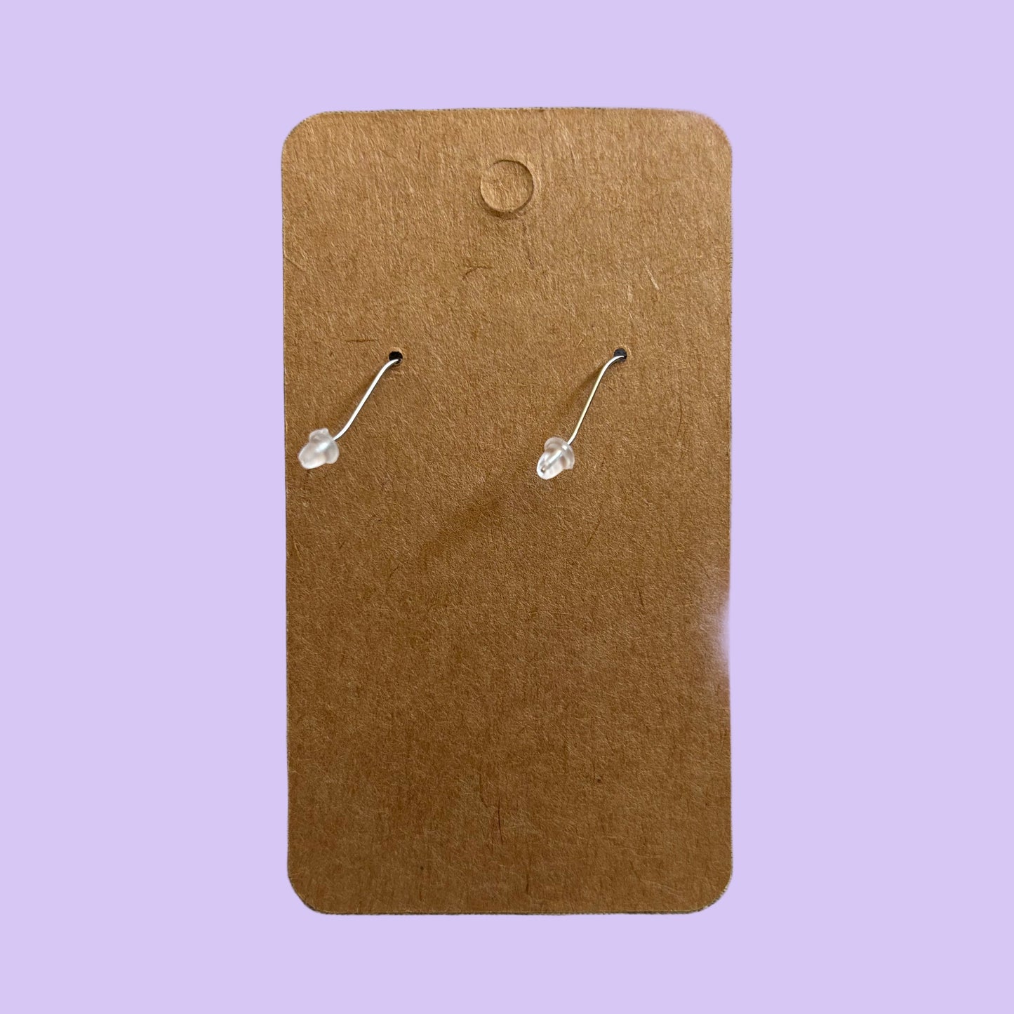 Witches Hat 3D Hook Earrings - Purple - Rear View Mounted