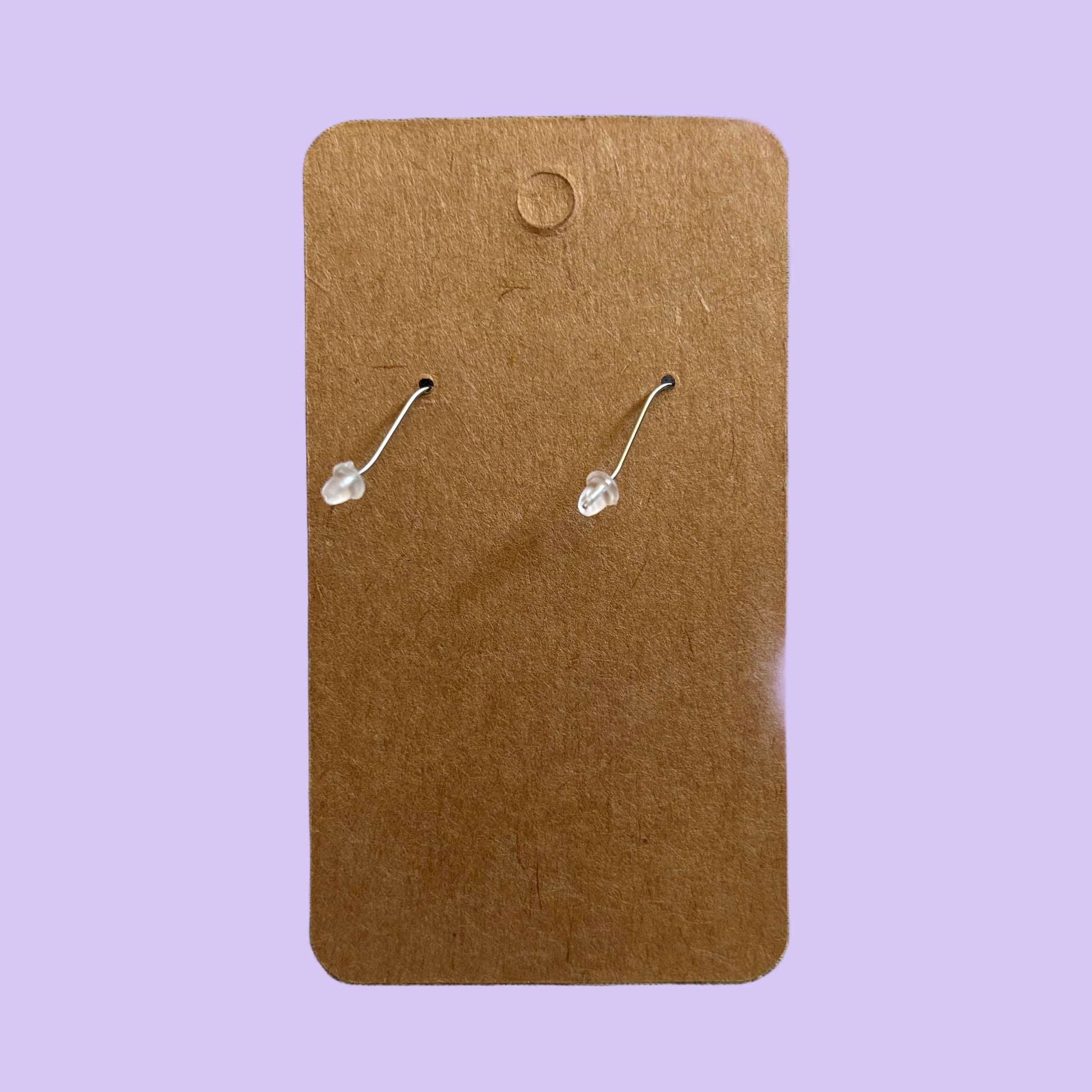 Witches Hat 3D Hook Earrings - Purple - Rear View Mounted